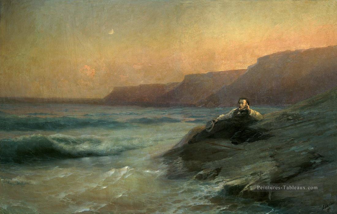 Pouchkine sur la côte de la mer Noire 1887 Romantique Ivan Aivazovsky russe Peintures à l'huile
